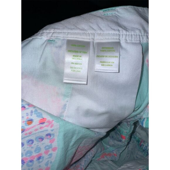 Lilly Pulitzer Women's Chino Shorts Size 8 Mint Callahan Fansea Print Summer - Picture 6 of 6